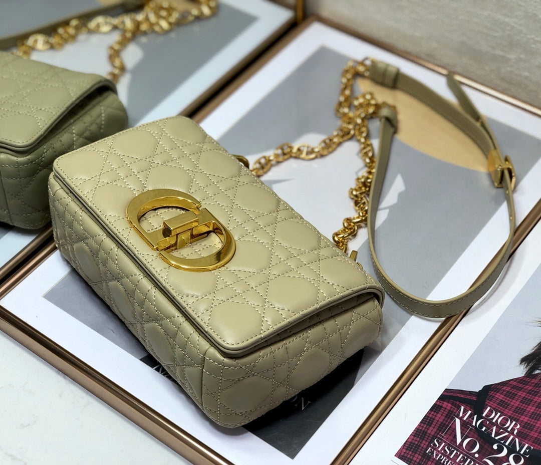 Top Quality Small Caro Bag Beige For Women 8in/20cm CD M9241UWHC_M39U