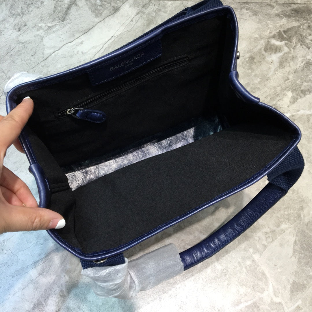 Top Quality Navy Small Cabas Tote Bag In Blue, For Women,  Bags 18.5in/47cm