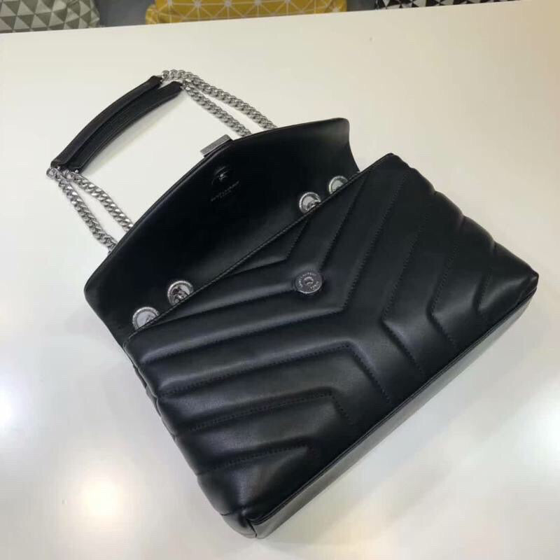 Top Quality Loulou Small Chain Bag In Matelassé "Y" Black For Women 9.8in/23cm YSL 494699DV7261000