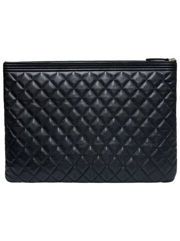 A84407 Cavier Skin Boy   Gold Plated Large Clutch Chanel