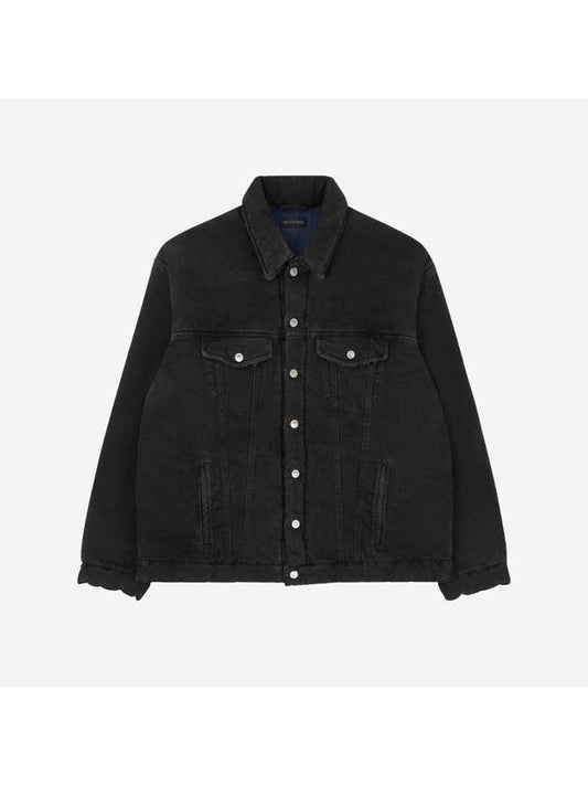 Luxury Balenciaga Trending 2025 Padded Japanese Denim Jacket Black