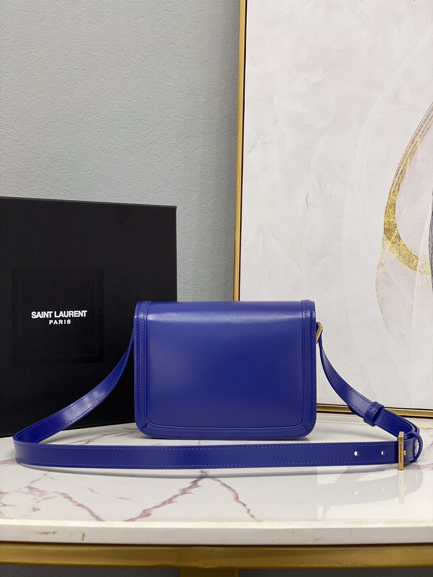 YSSL Solferino Small Satchel In Box Navy Blue For Women  7in/19cm YSL 