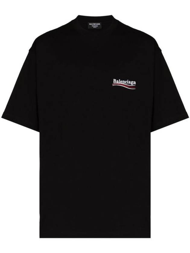 Luxury Balenciaga Trending 2025 Political Campaign Large Fit Short Sleeve T-Shirt Black