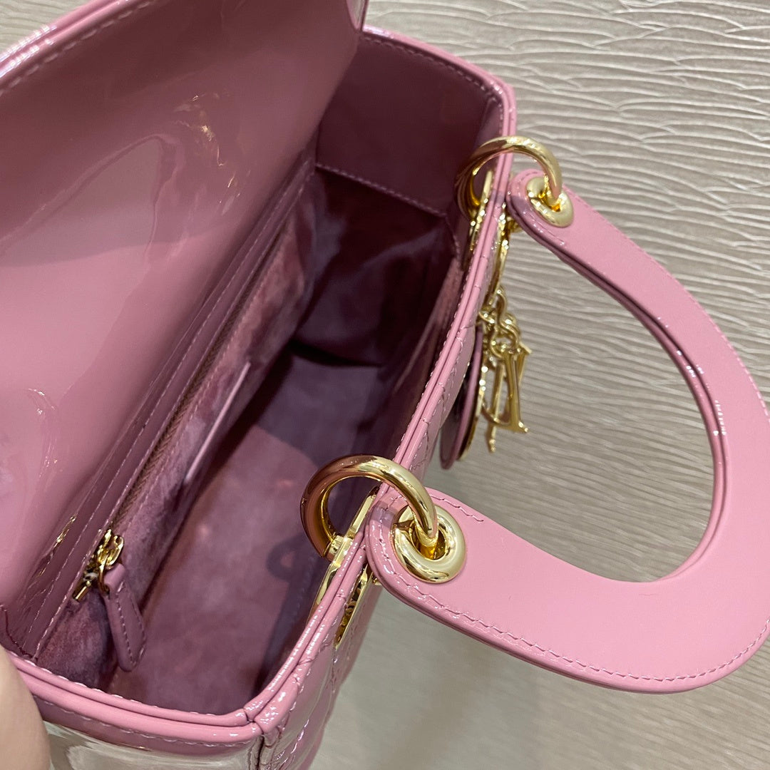 Top Quality Small Lady Bag Clutch Gold Toned Hardware Pink For Women 8in/20cm CD