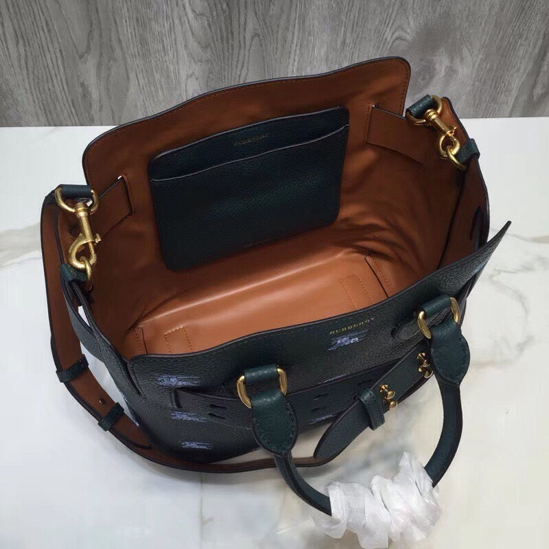 Top Quality The Small Equestrian Knight Top Handle Belt Bag Green For Women, Bags 14in/36cm