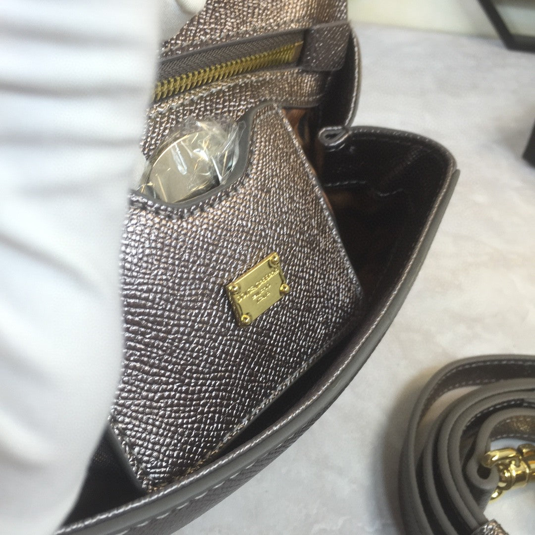 Top Quality Medium Sicily Handbag In Dauphine Palladium For Women 10.2in/26cm Top Quality