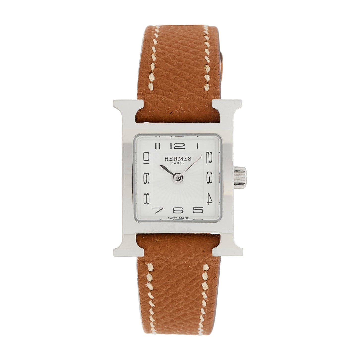 Hermes Stainless Steel Epsom 17.2mm Heure H Hour Quartz Watch Gold