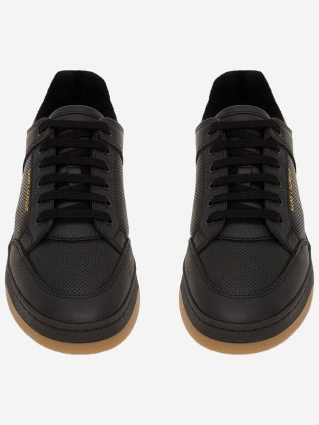 Luxury Saint Laurent Trending 2025 SL 61 Logo Signature Leather Low Top Sneakers Black