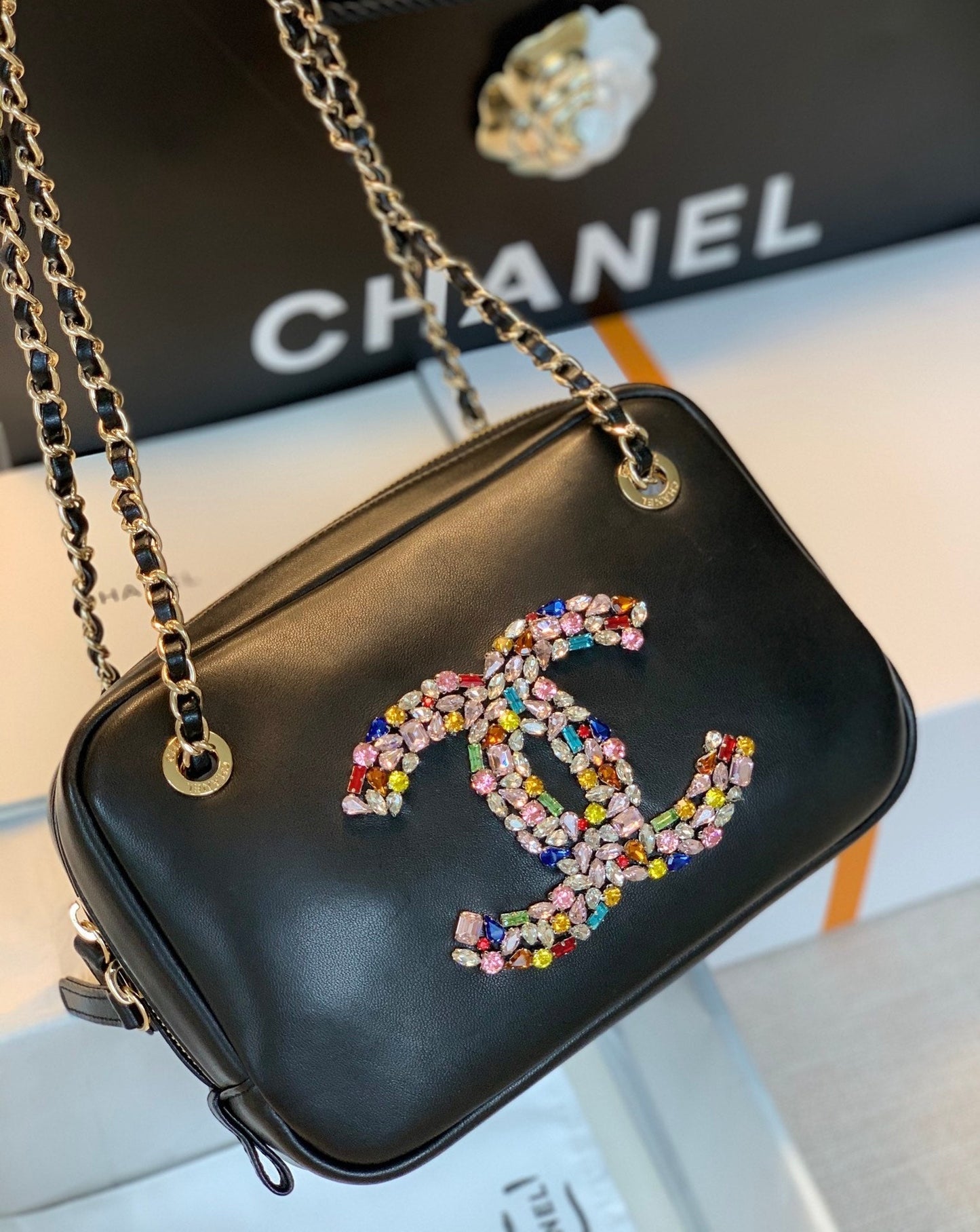 CHL Camera Cubic Top Qualityamonds Black Bag For Women 12.5cm/4.9in