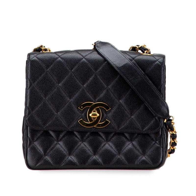 Chanel Coco Mark Matelassé Caviar Shoulder Bag