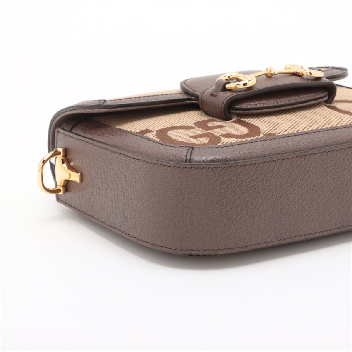 Gucci Brown Canvas Jumbo GG Horsebit 1955 Mini Shoulder Bag [Clearance Sale]