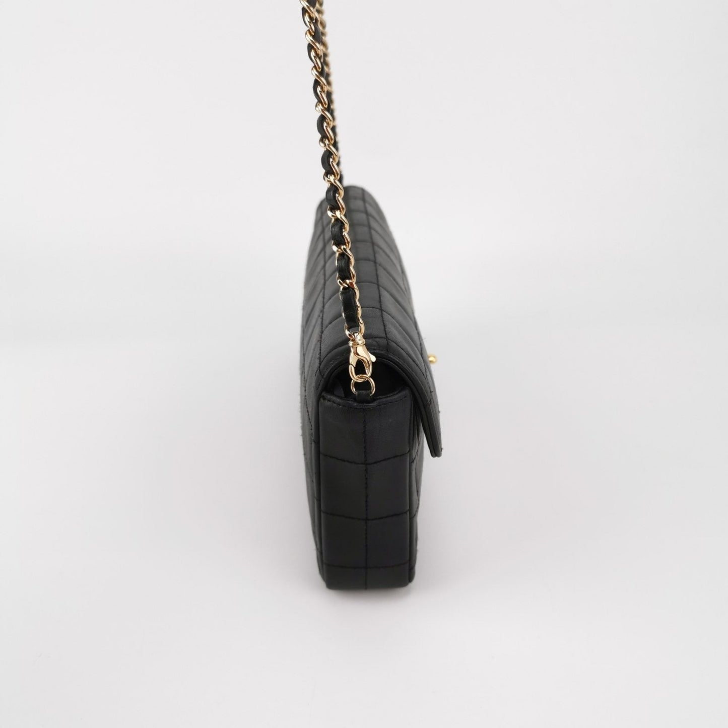 Chanel East West Chocolate Bar Black Leather