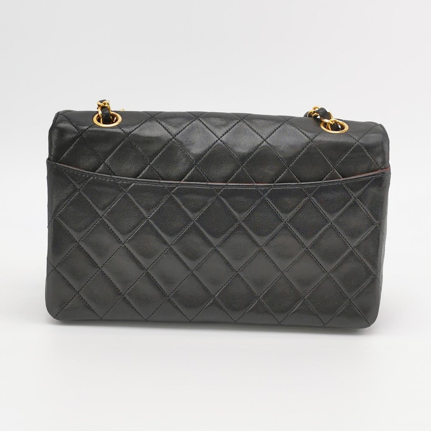 Chanel Classic Flap   1989 Black Lambskin Leather with 24k Gold Hardware