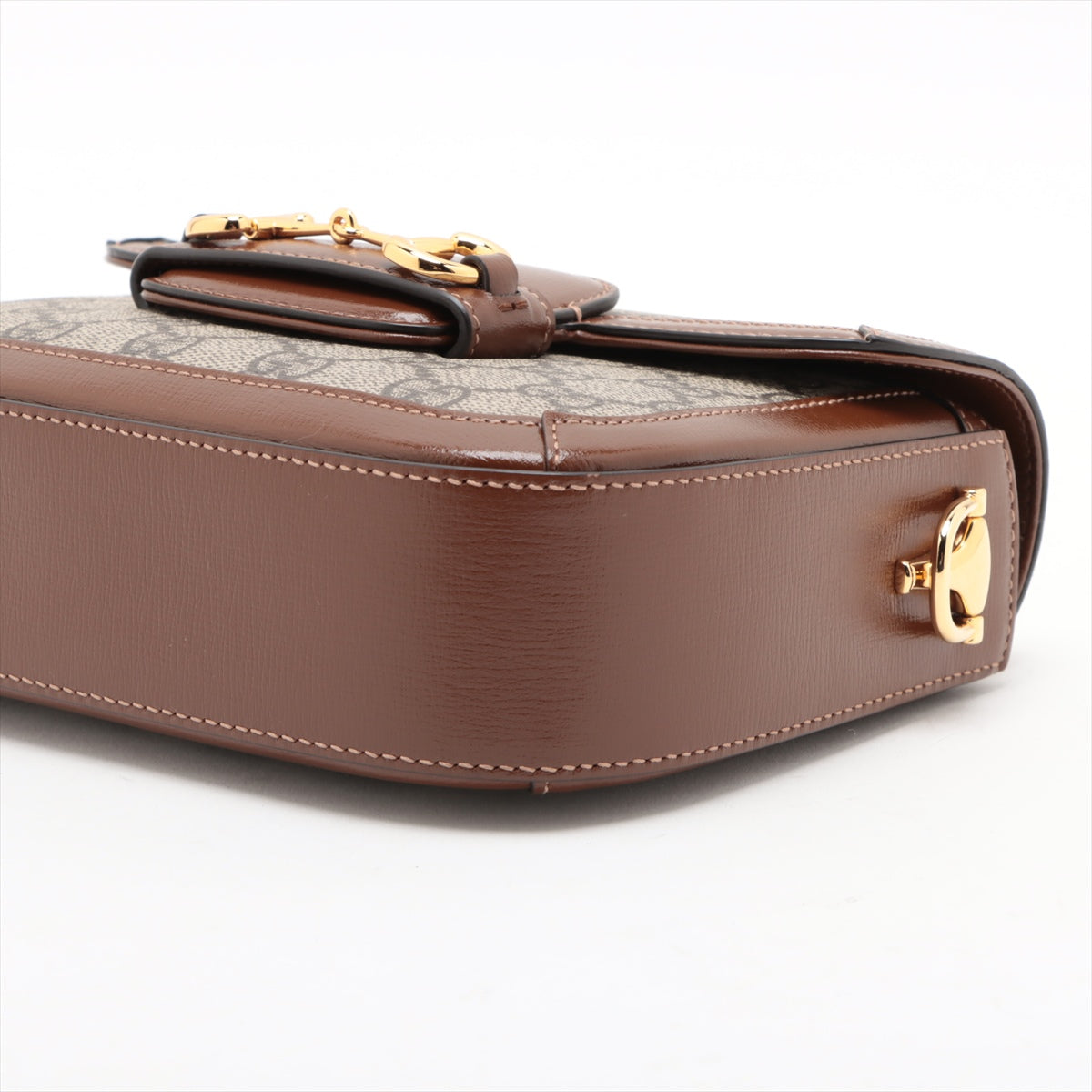 Gucci Brown GG Supreme Horsebit 1955 Small Shoulder Bag [Clearance Sale]