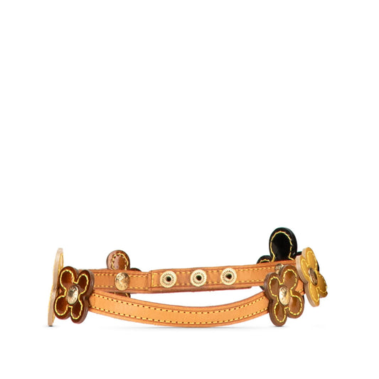 Brown Louis Vuitton Leather Flower Lexington Choker Costume Necklace