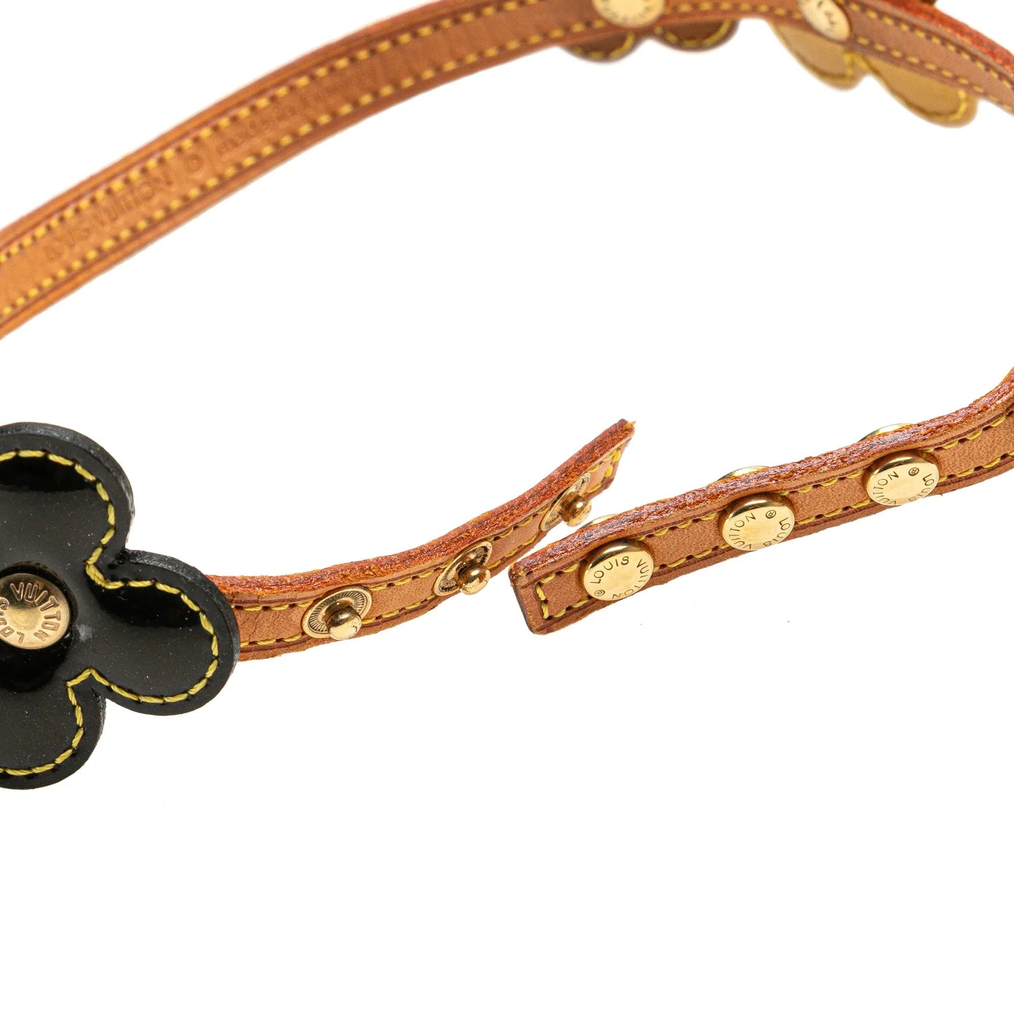 Brown Louis Vuitton Leather Flower Lexington Choker Costume Necklace