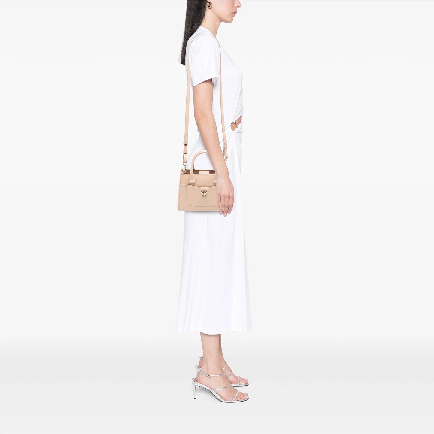 Brown Chanel Mini Grained Calfskin Neo Executive Shopper Tote Satchel