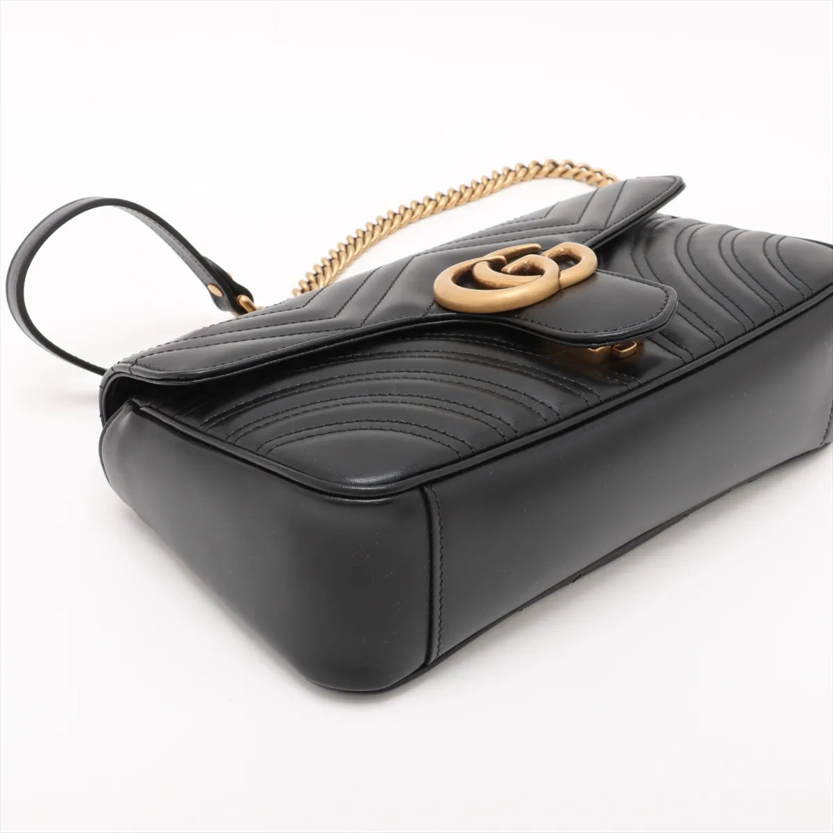 Gucci Black Leather GG Marmont Medium Shoulder Bag [Clearance Sale]