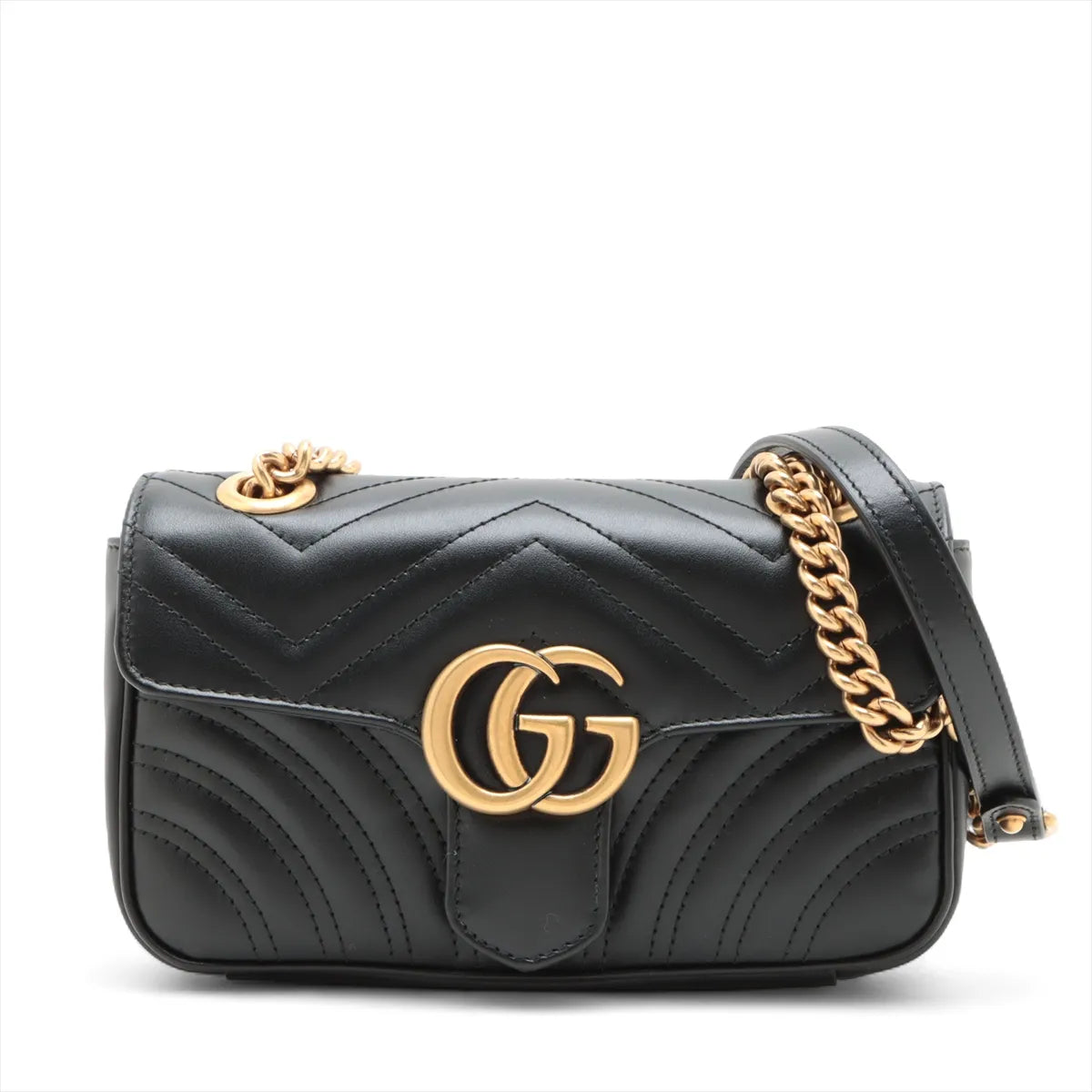 Gucci Black Leather GG Marmont Small Shoulder Bag [Clearance Sale]