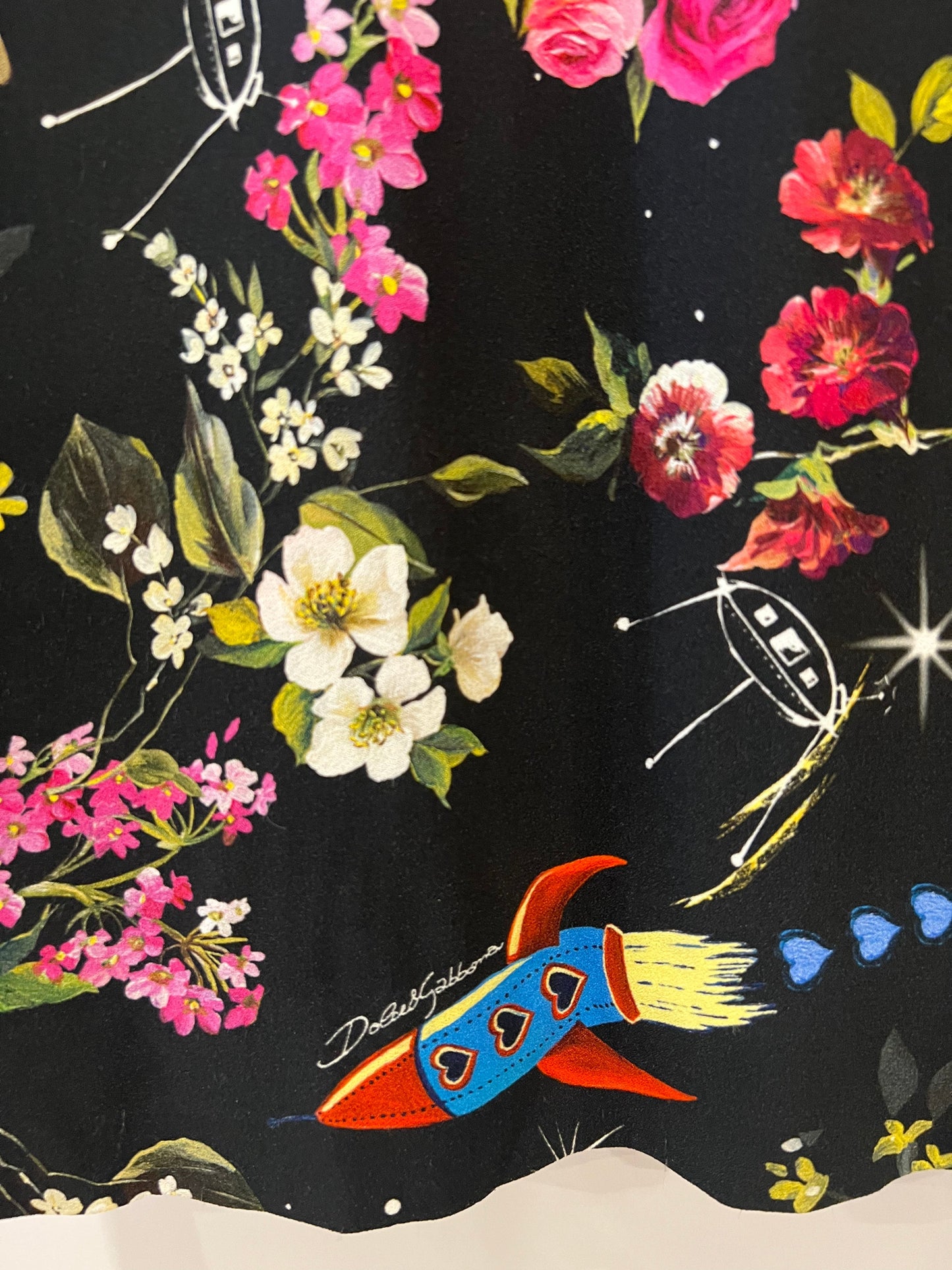 Dolce & Gabbana Black Silk Sleeveless Dress with Floral Prints Size IT 40 (UK 8)