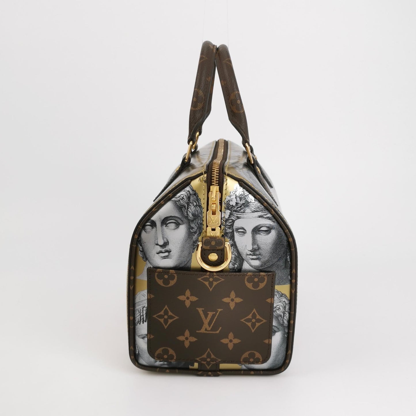 Louis Vuitton Speedy 25 Bandouliere Fornasetti M um Gold
