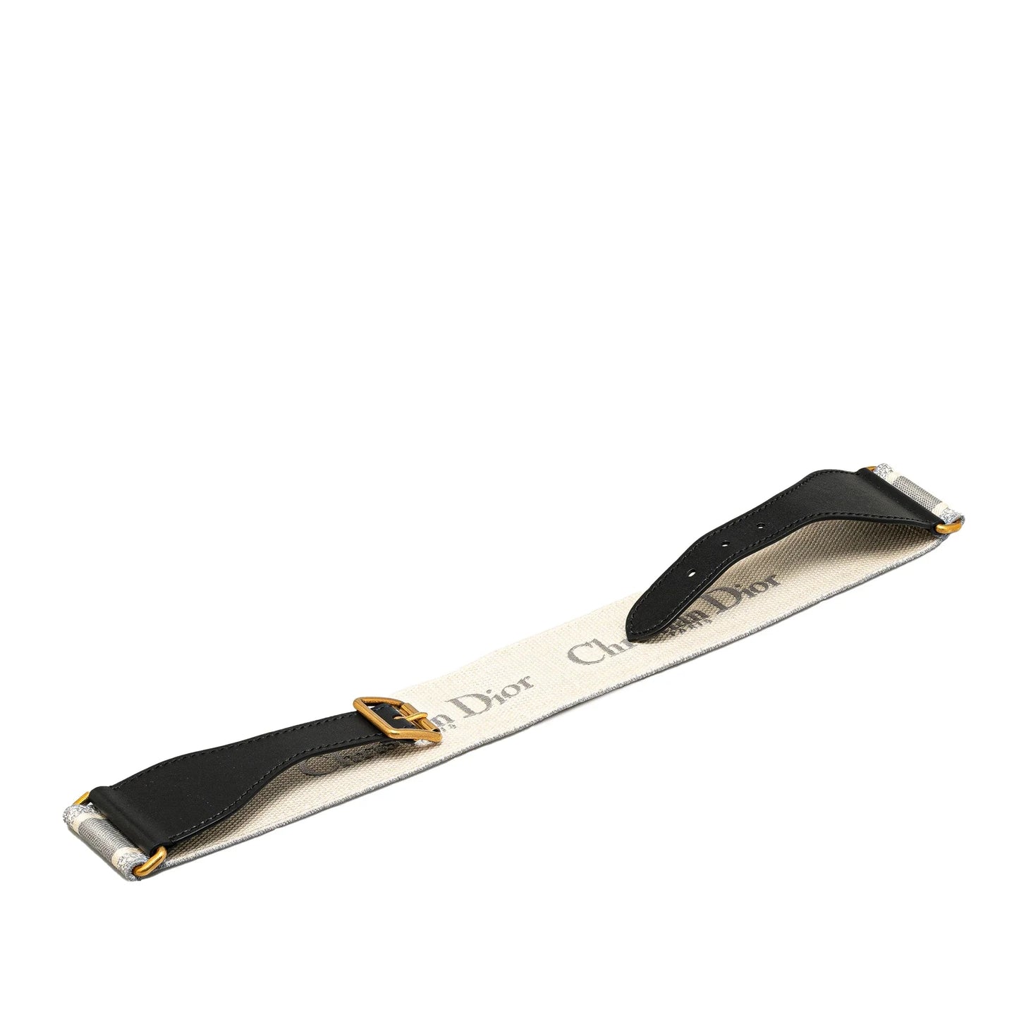 Gray Dior Embroidered Logo Strap
