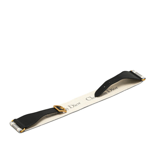 Gray Dior Embroidered Logo Strap