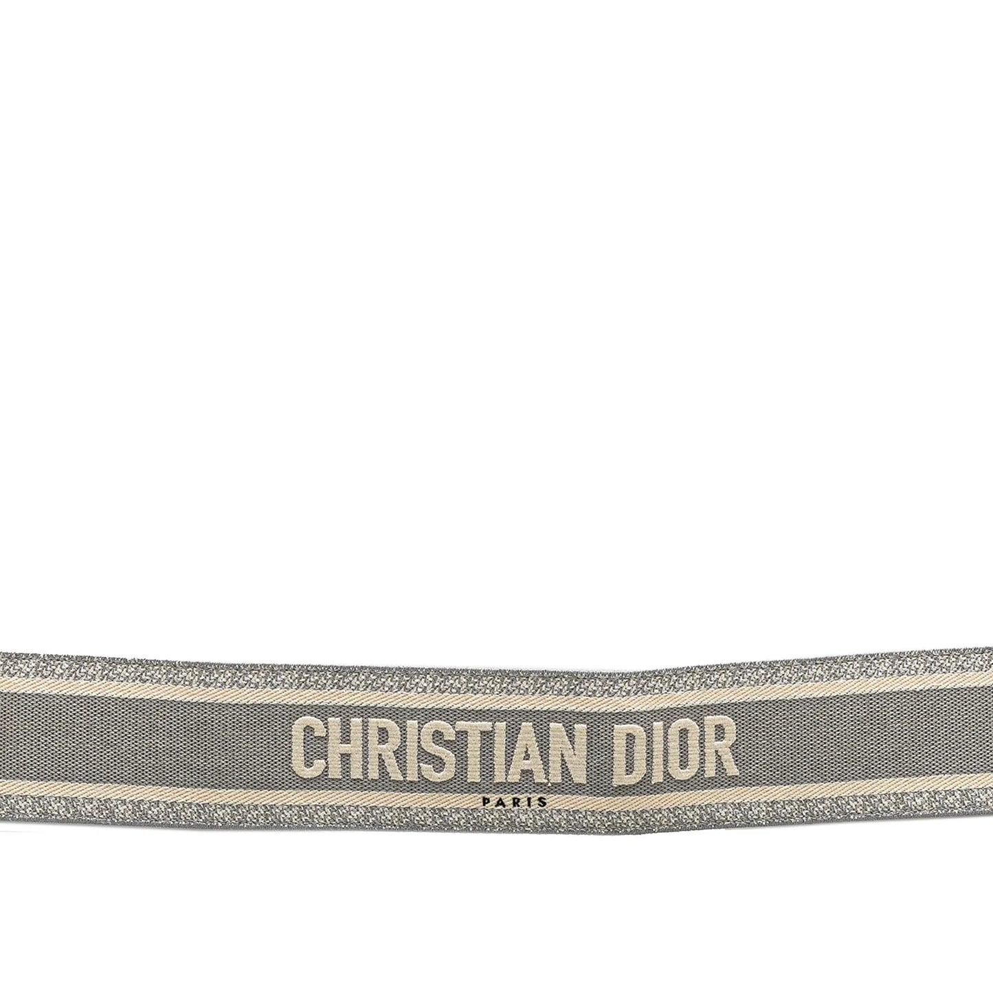 Gray Dior Embroidered Logo Strap
