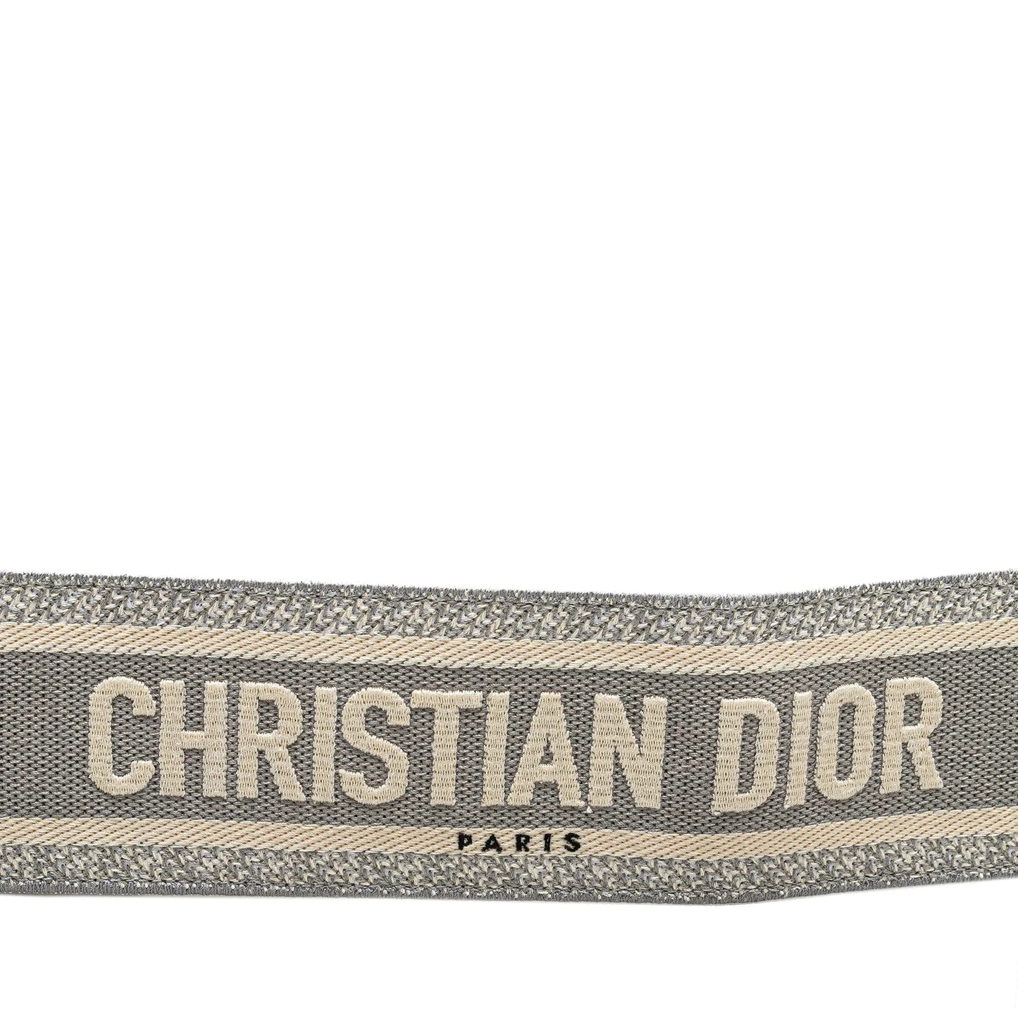 Gray Dior Embroidered Logo Strap