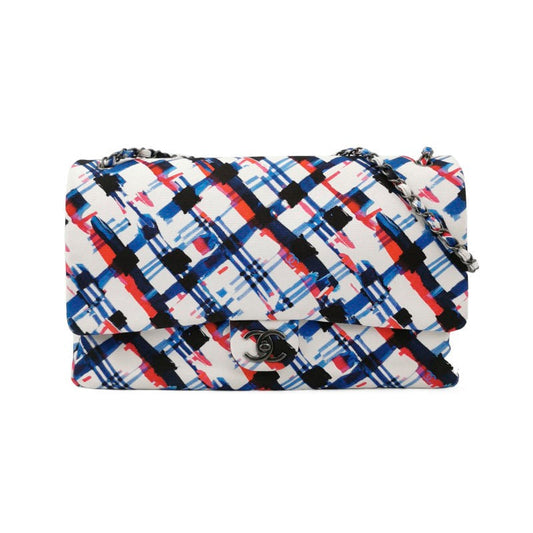 Chanel Airline XXL Artsy Printed Canvas Single Flap Double Chain Bag Multicolor