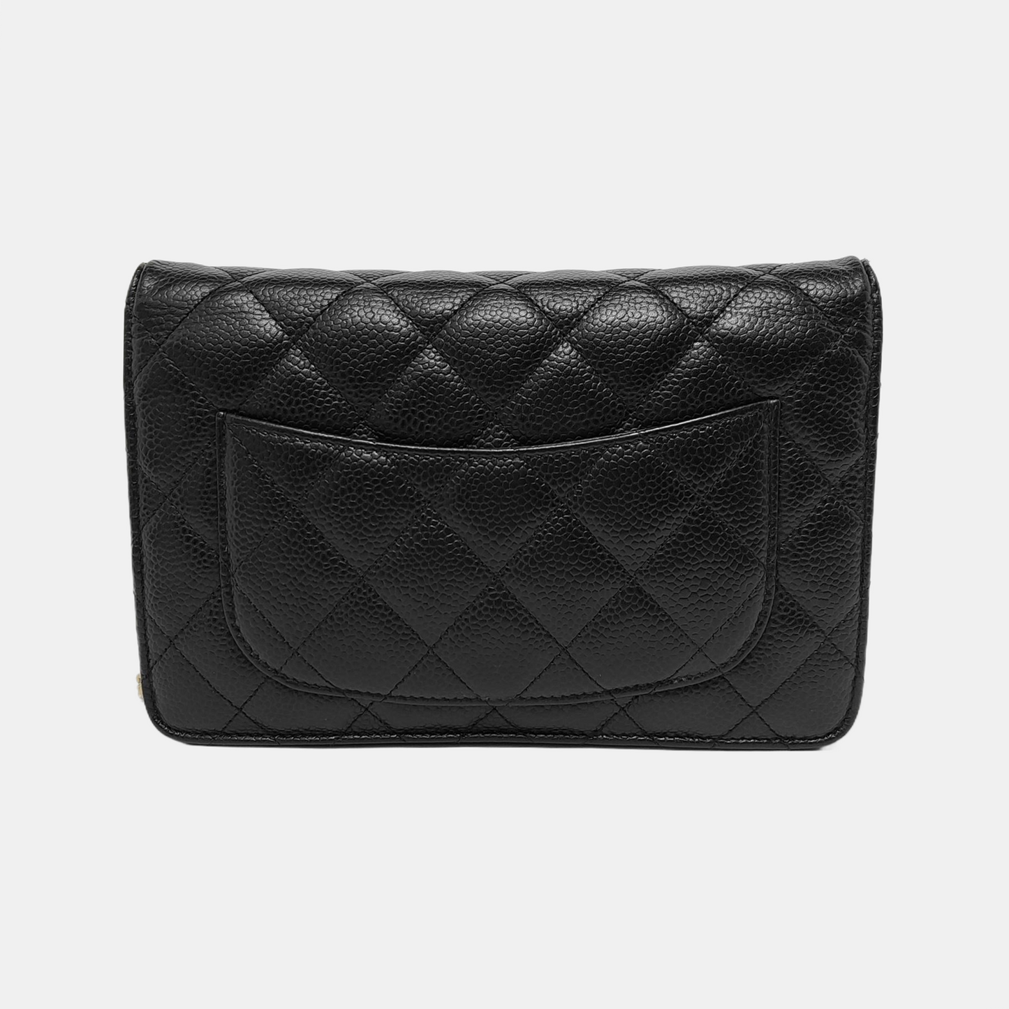 Chanel Wallet on Chain Classic Flap Black Caviar Leather Gold Hardware