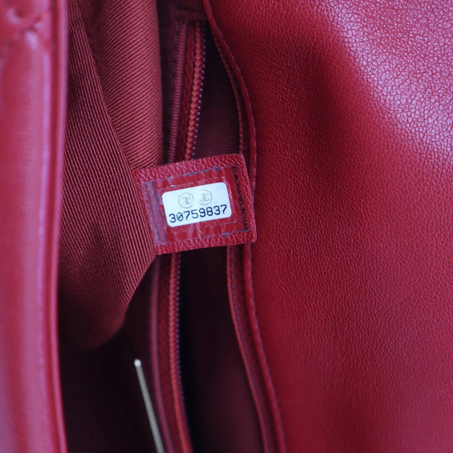 Red Chanel Large Lambskin 19 Flap Satchel