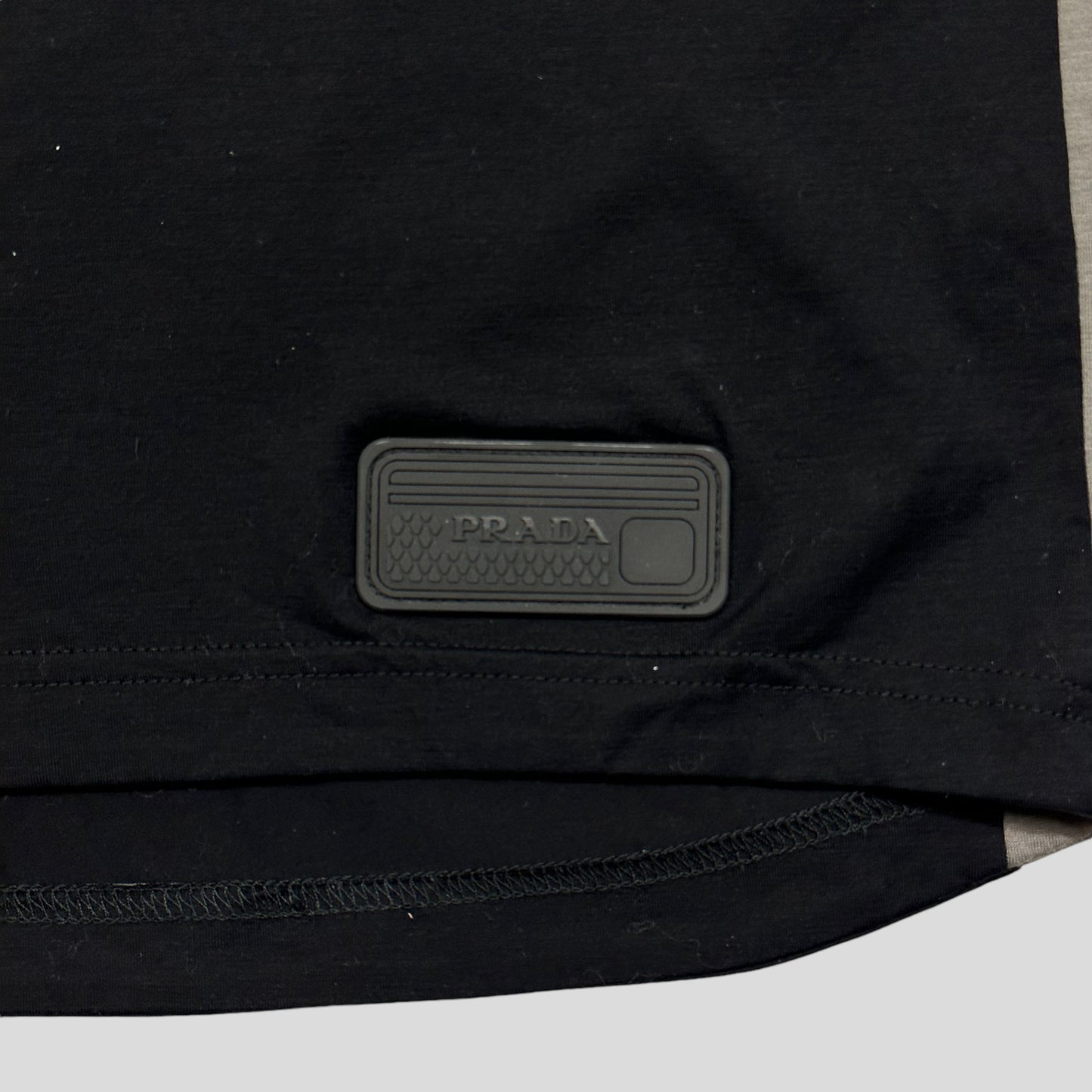 Prada Milano 2018 Rubber Race Logo Panelled Longsleeve - M