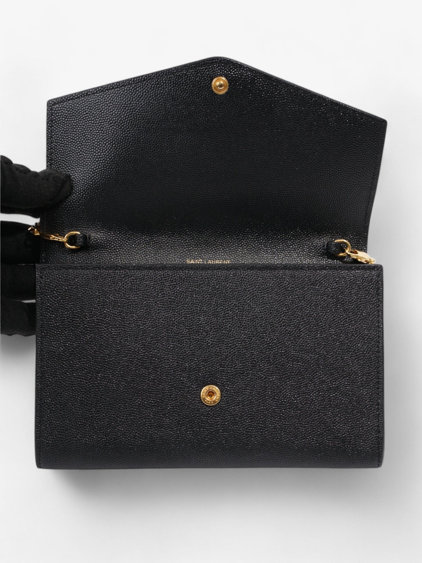 Saint Laurent Uptown Crossbody Black Grained Leather