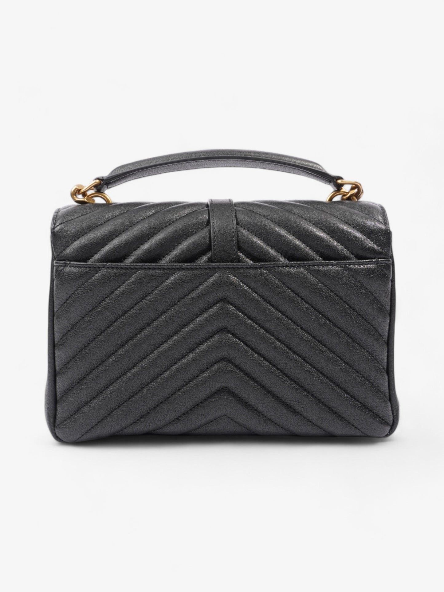 Saint Laurent College Black Lambskin Leather Medium