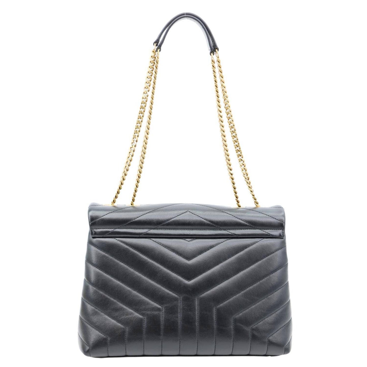 YVES SAINT LAURENT Loulou Large Matelasse Leather Chain Shoulder Bag Black