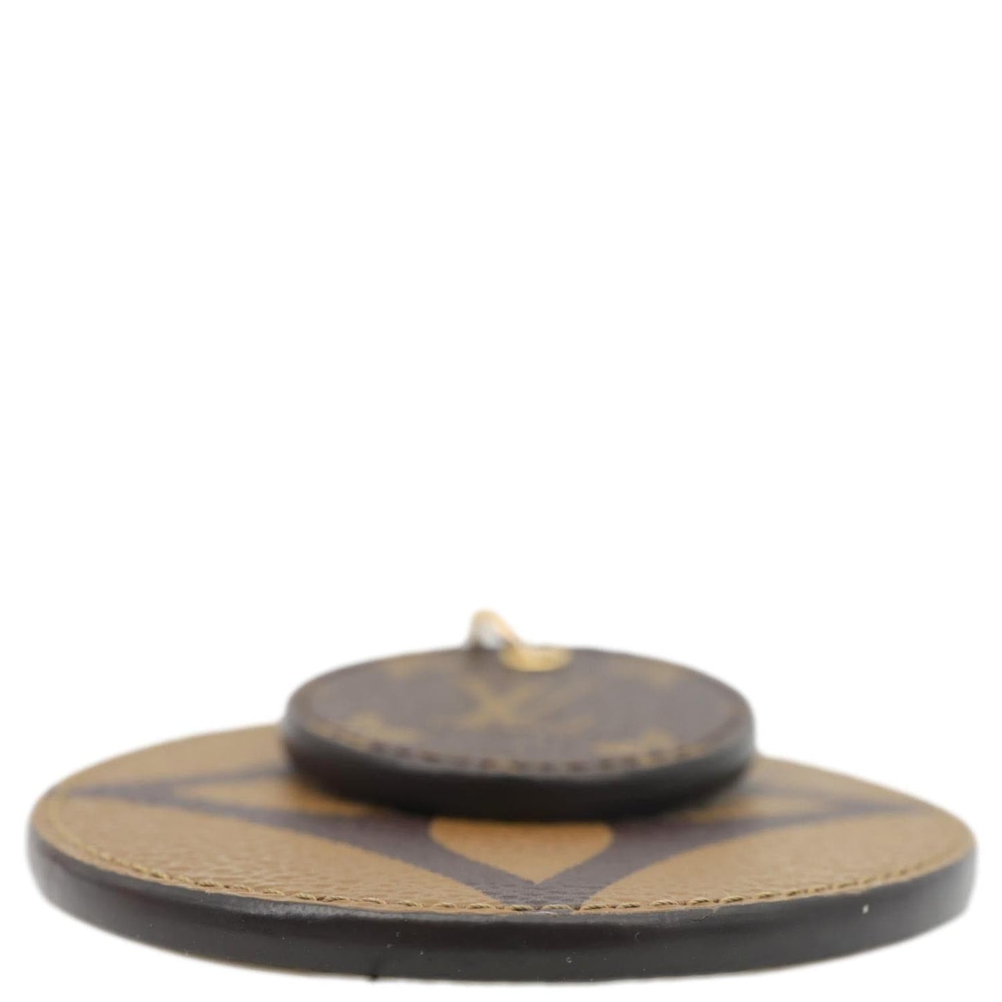 LOUIS VUITTON Reverse Monogram Canvas Round Charm Key Holder Brown