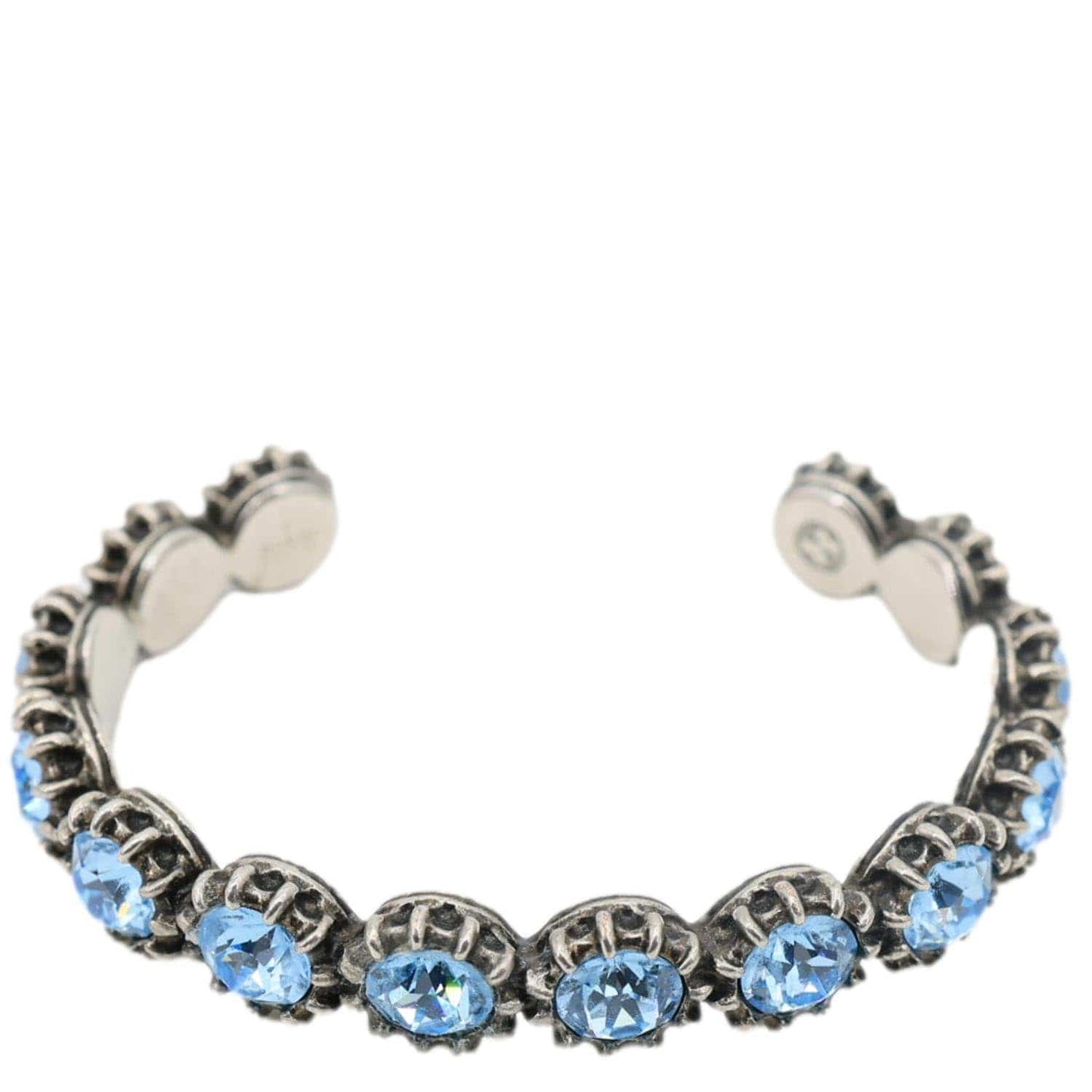 GUCCI Crystal Cuff Metal Bracelet Blue