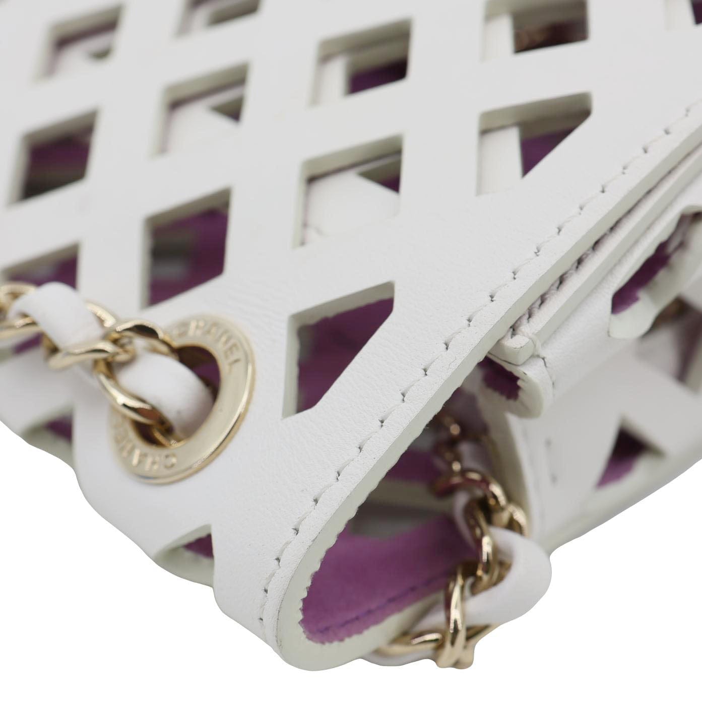 CHANEL See Through Flap Small Lambskin Leather Shoulder Bag White