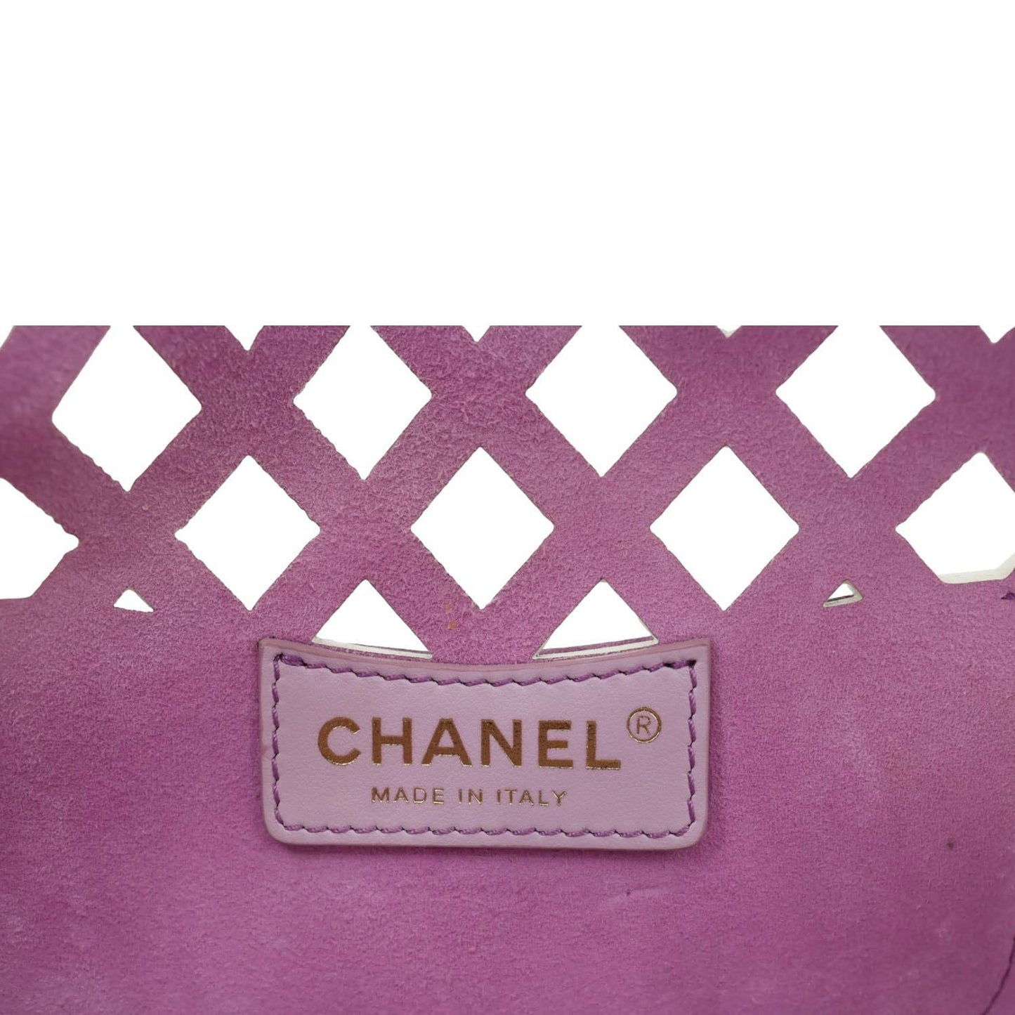 CHANEL See Through Flap Small Lambskin Leather Shoulder Bag White