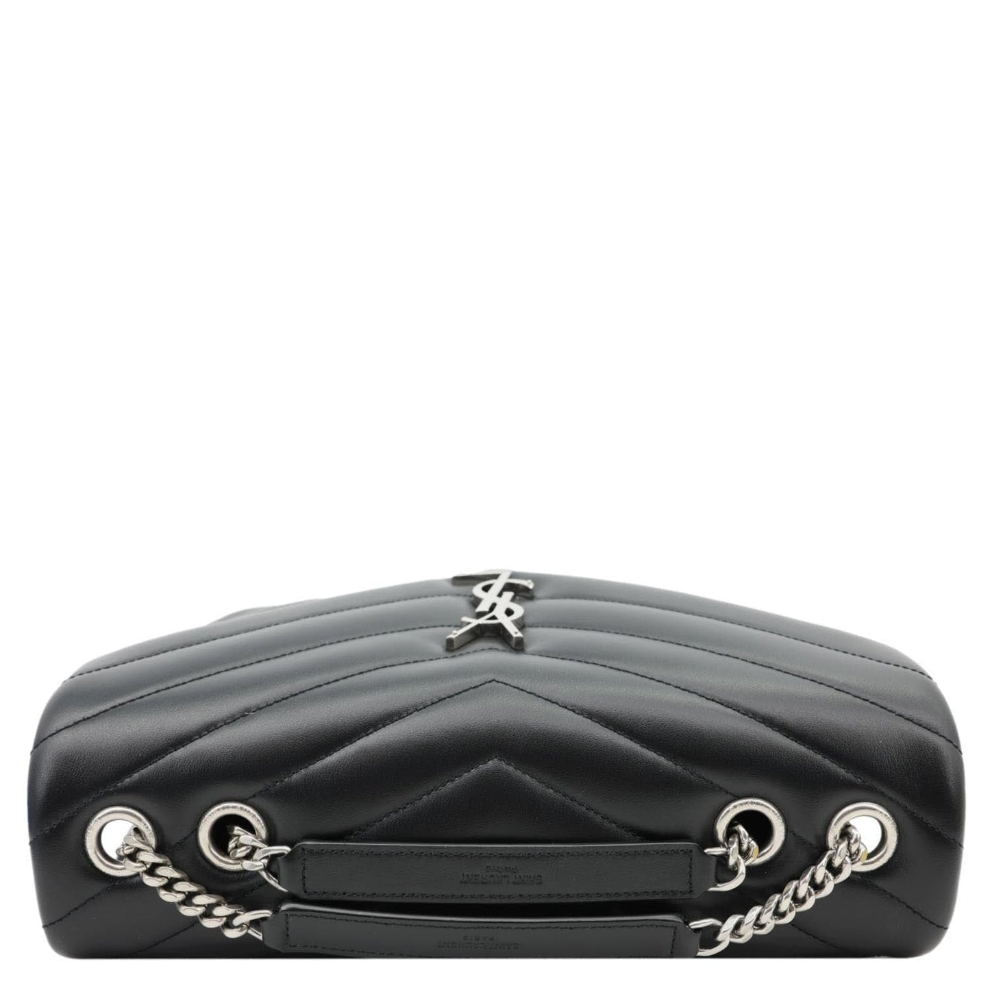 YVES SAINT LAURENT Loulou Medium Quilted Leather Crossbody Bag Black