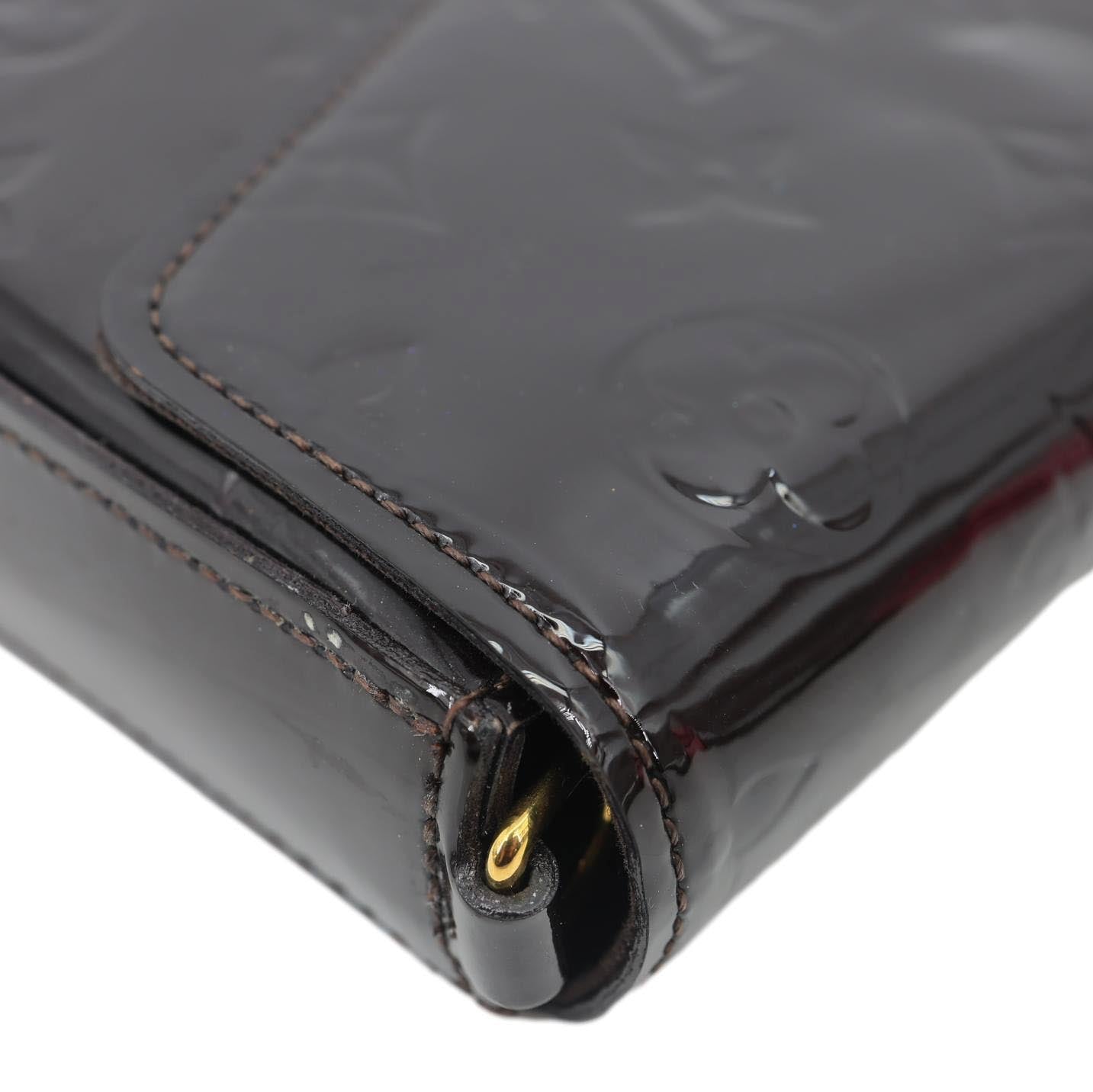 LOUIS VUITTON Felicie Pochette Monogram Vernis Shoulder Bag Amarante