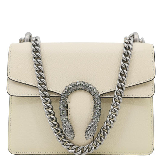 GUCCI Dionysus Mini Leather Crossbody Bag Off White 421970