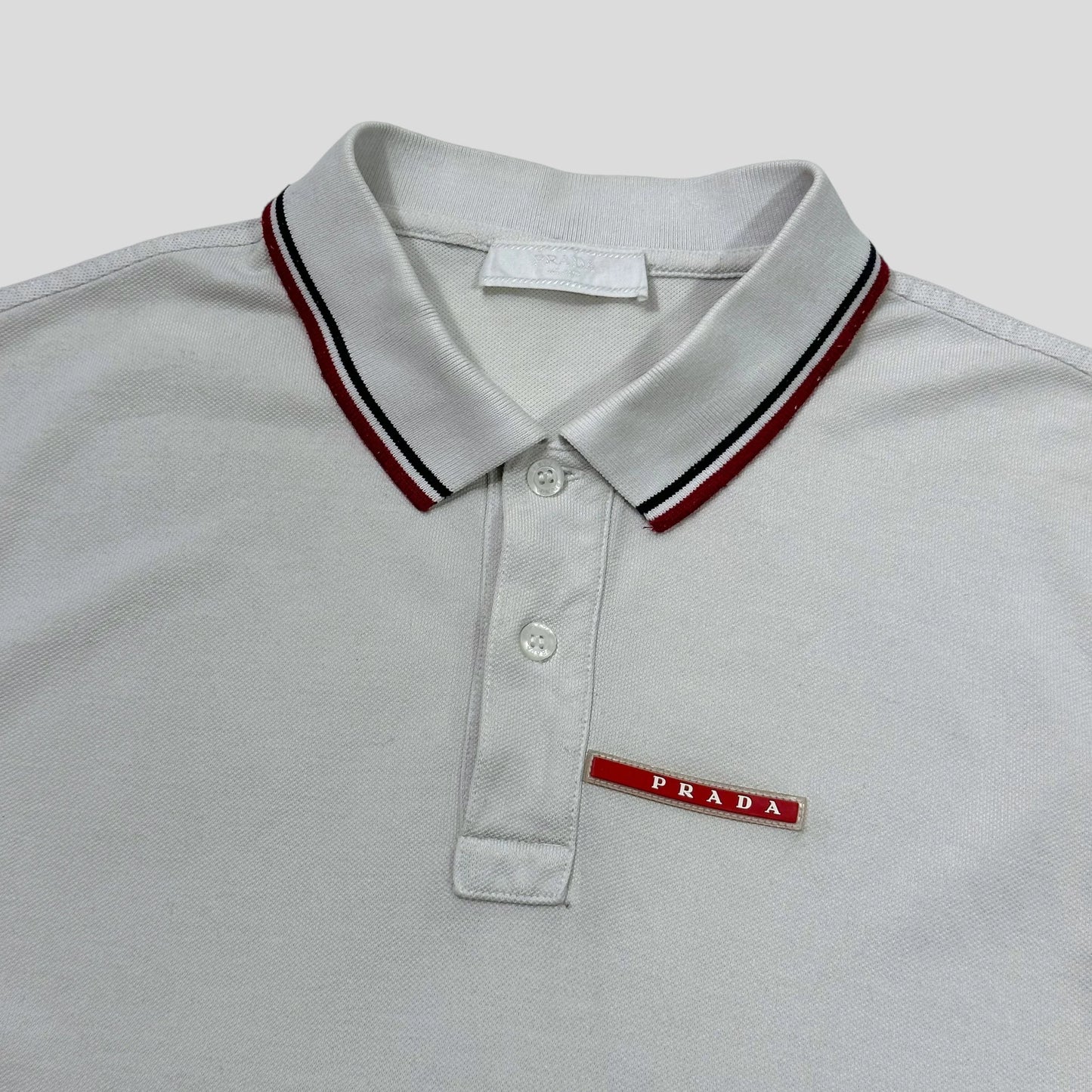 Prada 2018 Red Tab Polo Shirt - M
