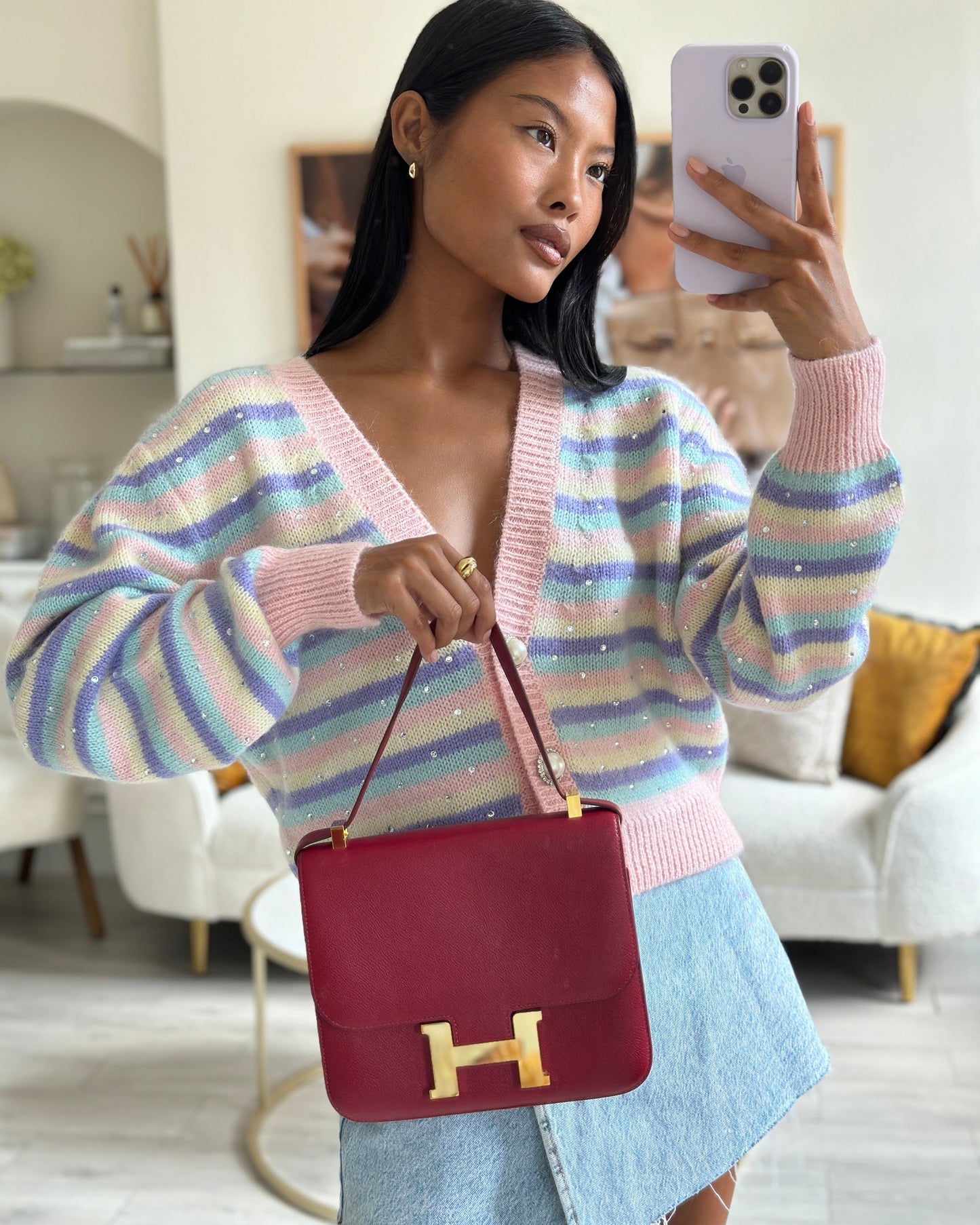 *FIRE PRICE* Hermès Constance III 24 Bag in Rubis Epsom Leather with Gold Hardware