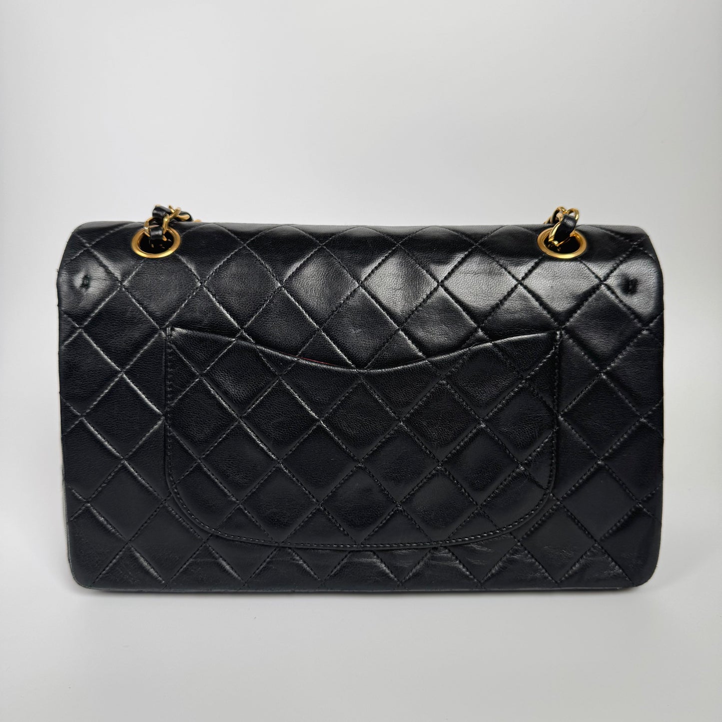 Chanel Classic Flap   Black Lambskin Leather with 24k Gold Hardware