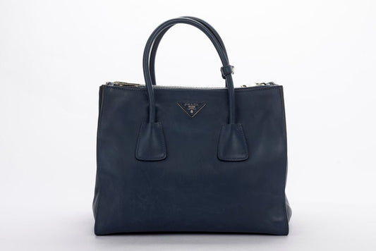 Prada BN2762 Blue Smooth Calf Leather 2 Way   Bag, with Card, Strap & Dust Cover
