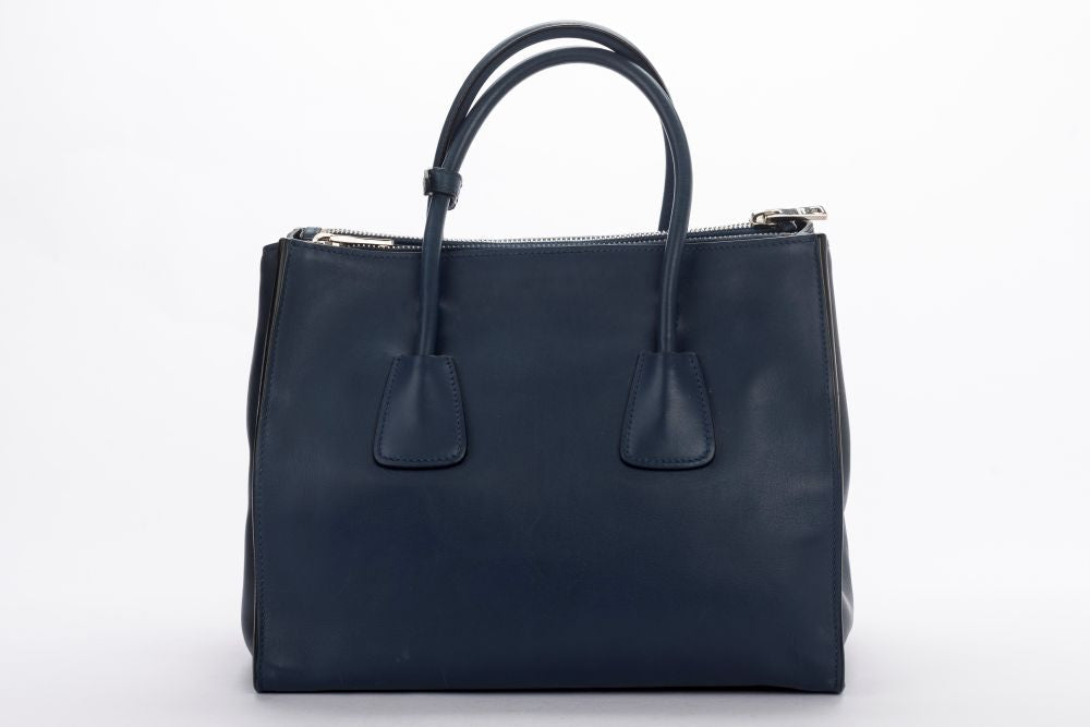 Prada BN2762 Blue Smooth Calf Leather 2 Way   Bag, with Card, Strap & Dust Cover