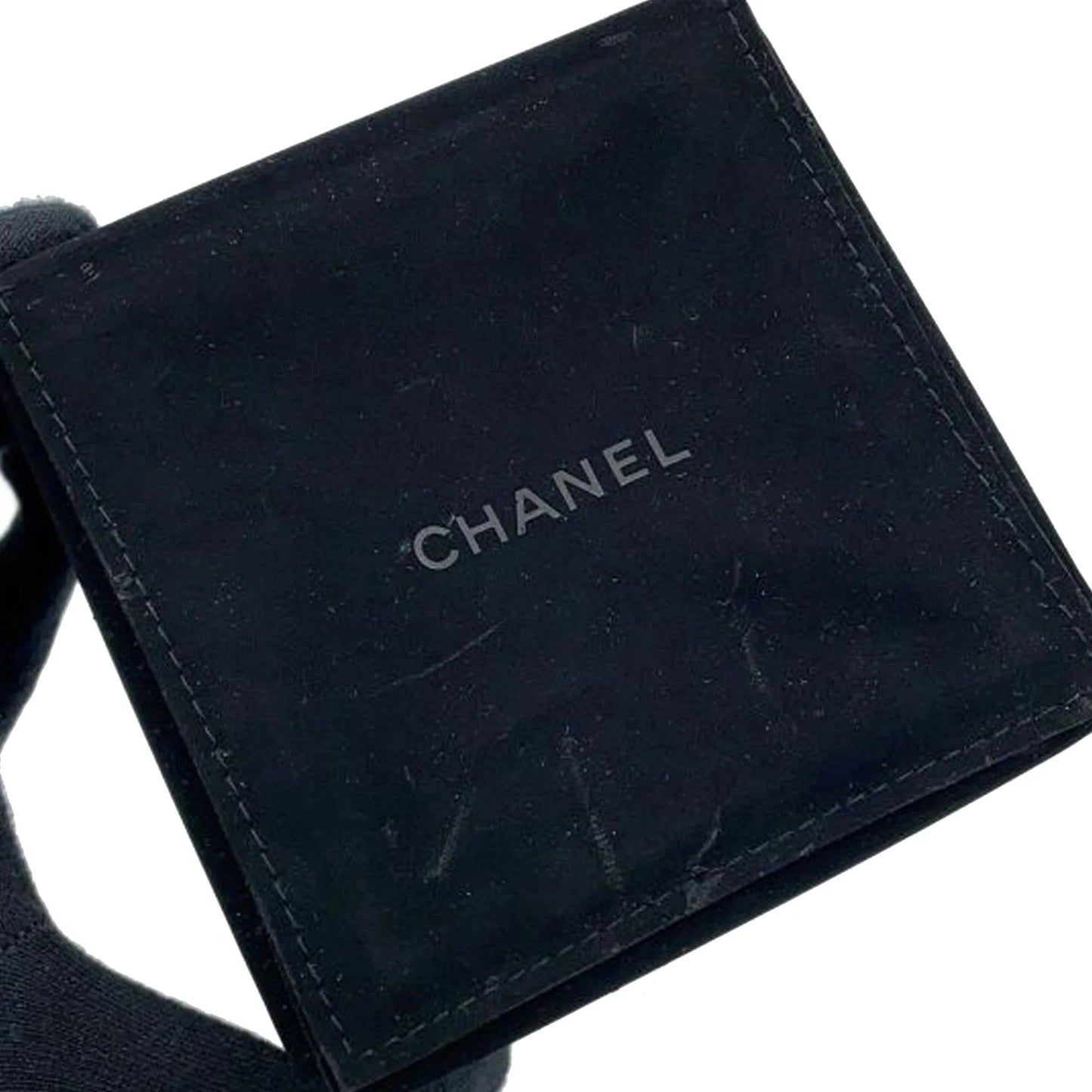 Silver Chanel Silver Plated Cutout Logo Cuff Bracelet