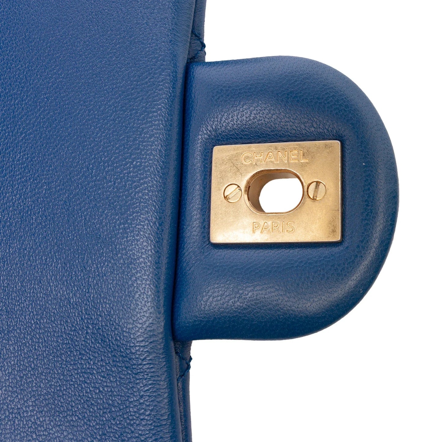 Blue Chanel Mini Rectangular Lambskin Pearl Crush Flap Crossbody Bag